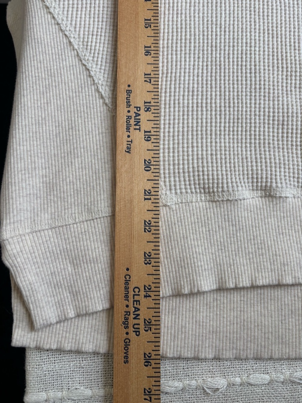 Offline by Aerie Waffle Knit Cream Oatmeal Long Sleeve Top Oversized Cozy Size L - Picture 13 of 14